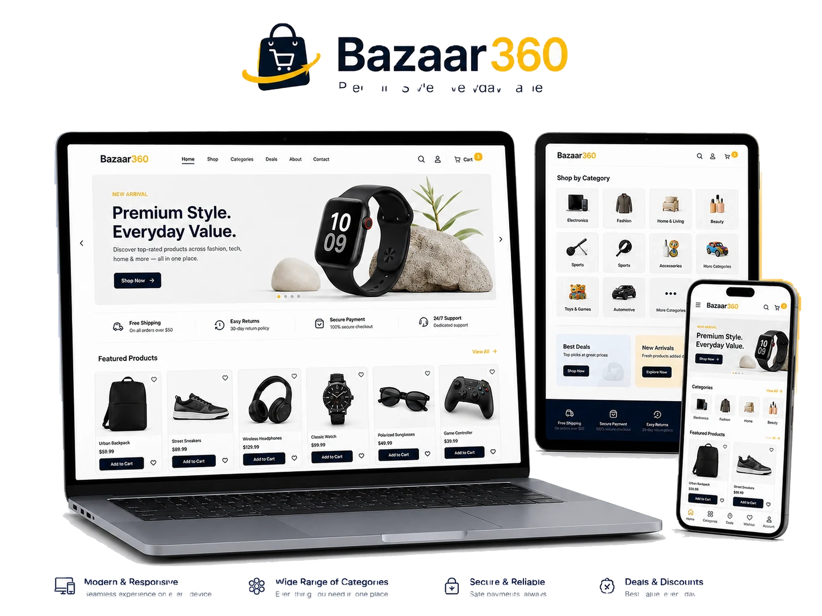 Bazaar360 hero portfolio presentation